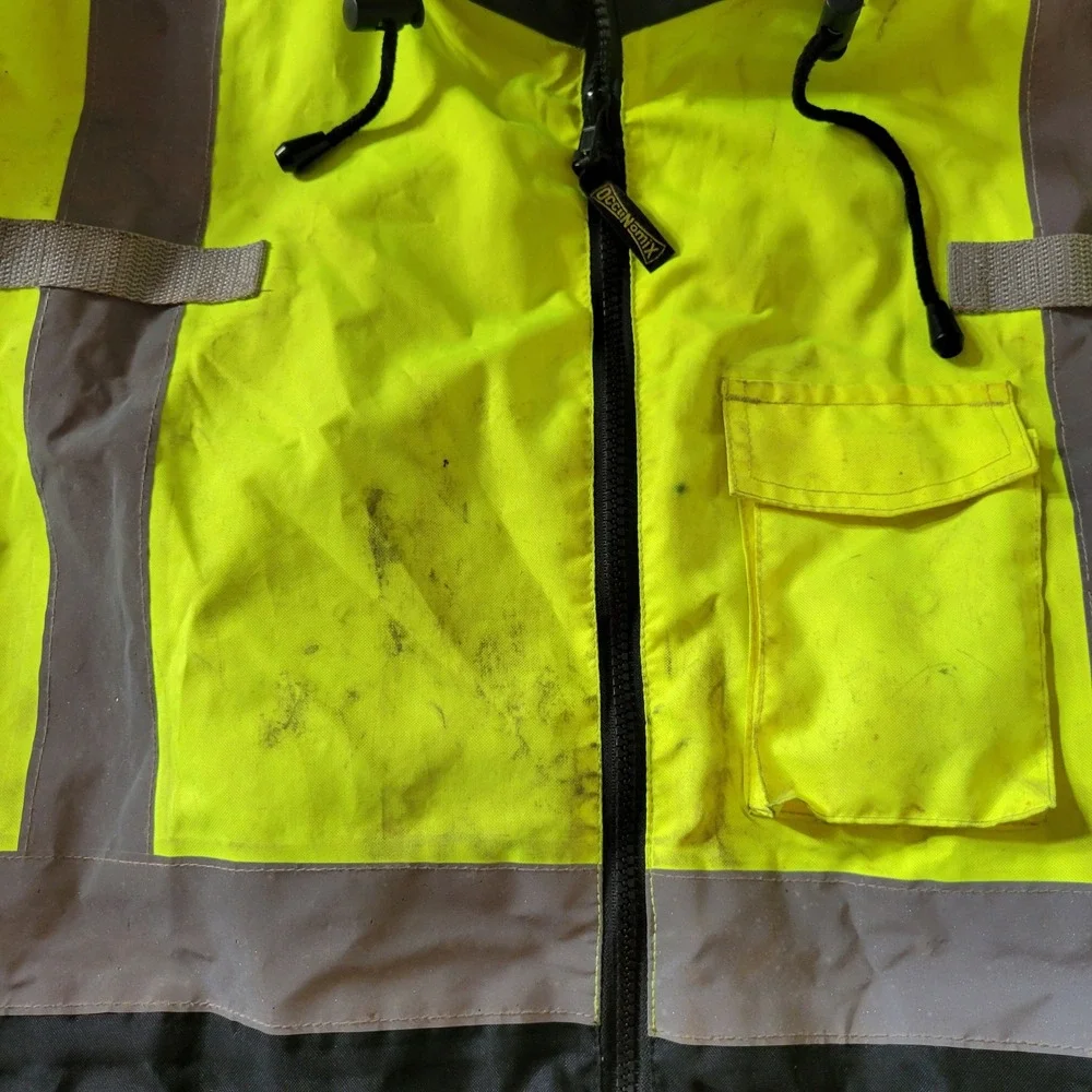 OccuNomix Hi-Viz‎ Yellow Black Type R Class 3 Reflective Bomber Work Jacket XL